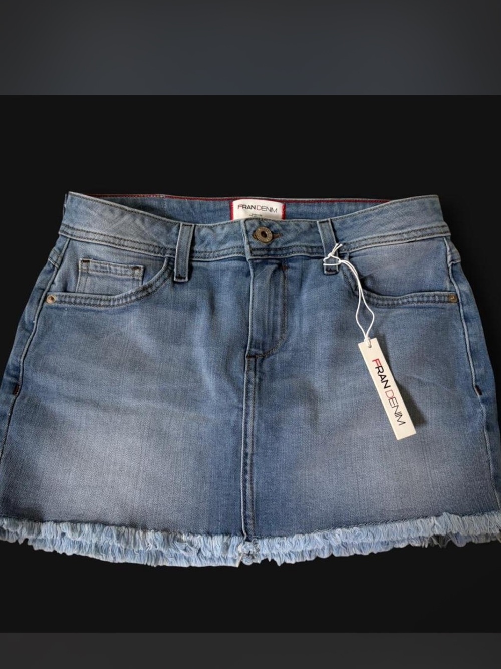 NWT Fran Denim "Olivia" Athletic Fit mini skirt M